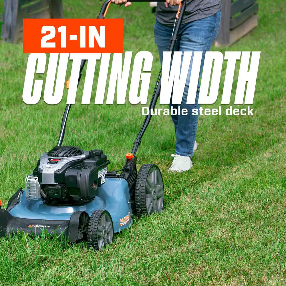 21 In. 140Cc 4-Cycle Briggs and Stratton Engine Gas Push Lawn Mower with 3-In-1 Mulching Bagging Side Discharge