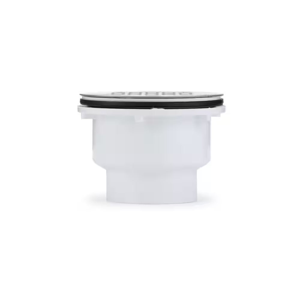 2 In. PVC Solvent Weld Shower Drain with Snap-In Stainless Steel Strainer