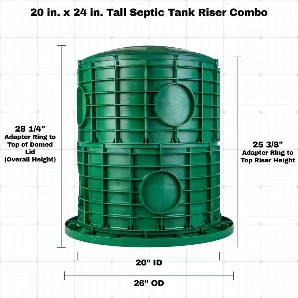 20 In. ID X 24 In. Tall Septic Tank Riser Combo