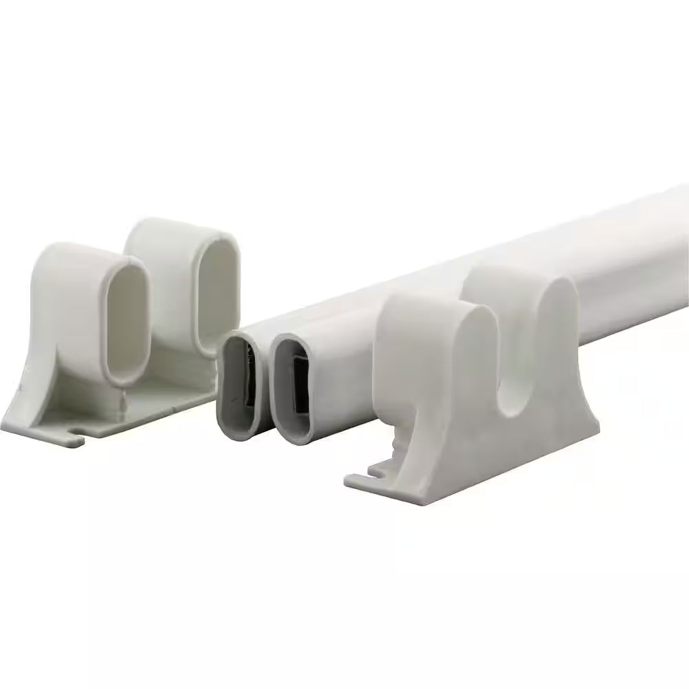 36 In. L Steel Reinforced White Vinyl Push Bar for Hinged Swinging Screen Doors