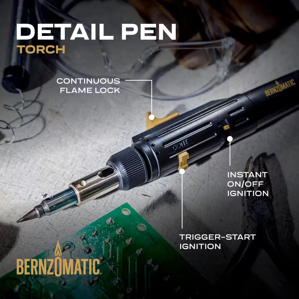 Detail Cordless Pen Torch Butane Torch Kit with 7 Settings and Case
