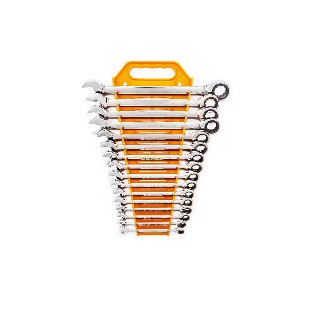 Metric 72-Tooth Combination Ratcheting Wrench Tool Set (16-Piece)