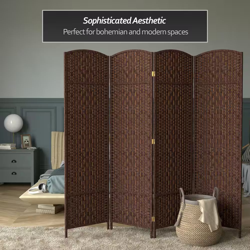 6 Ft. Dark Mocha 4-Panel Room Divider