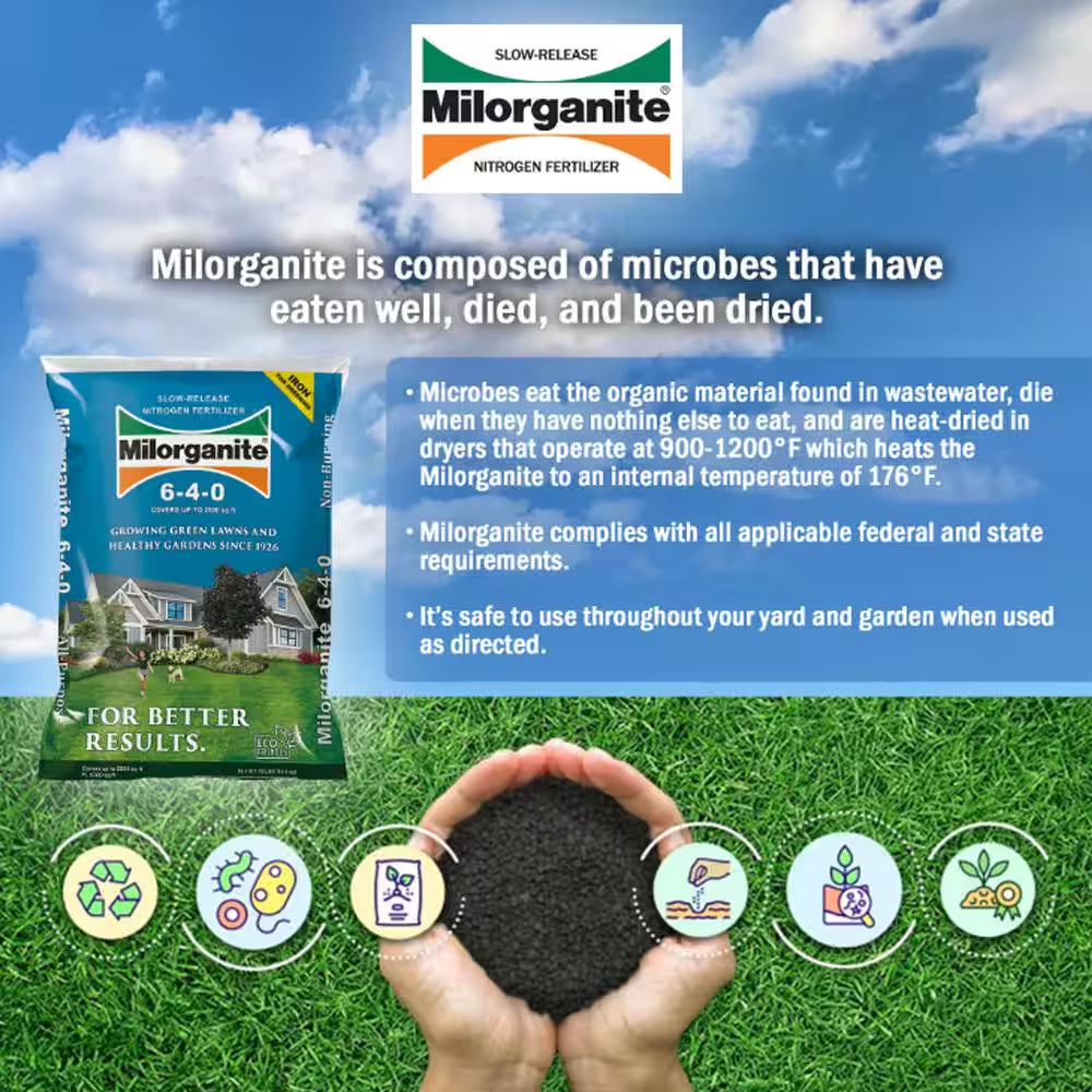 32 Lb. 2,500 Sq. Ft. Organic Slow-Release Nitrogen Lawn and Garden Dry Lawn Fertilizer 6-4-0