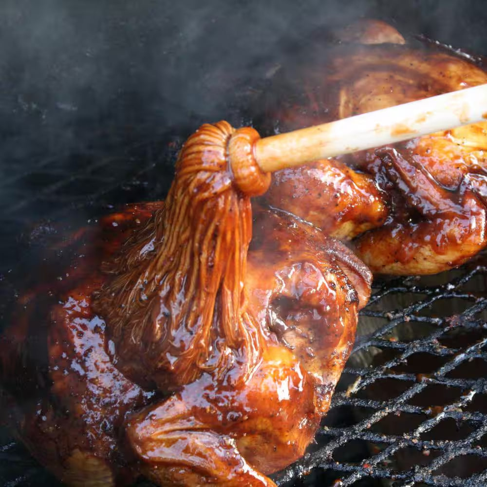 16 In. Wooden Handle BBQ - Grill Basting Mop with Cotton Head (6-Pack)