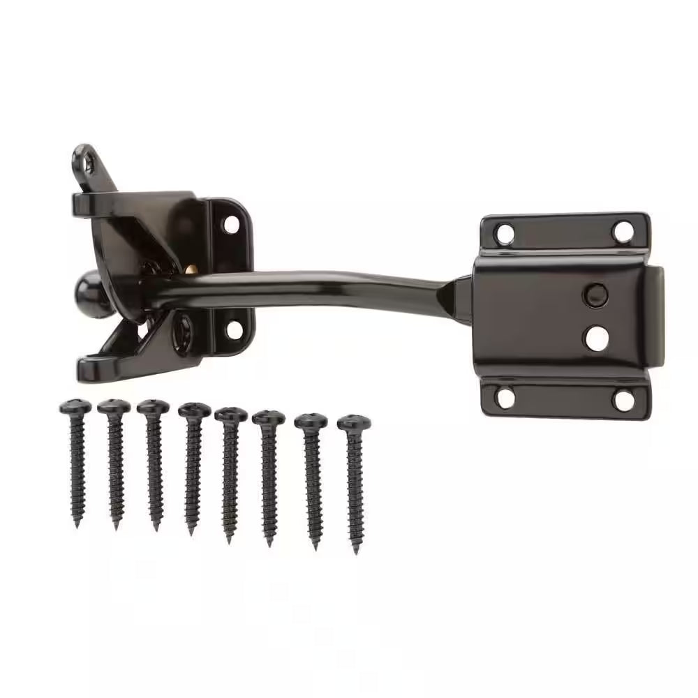 Black Self-Adjusting Gate Latch