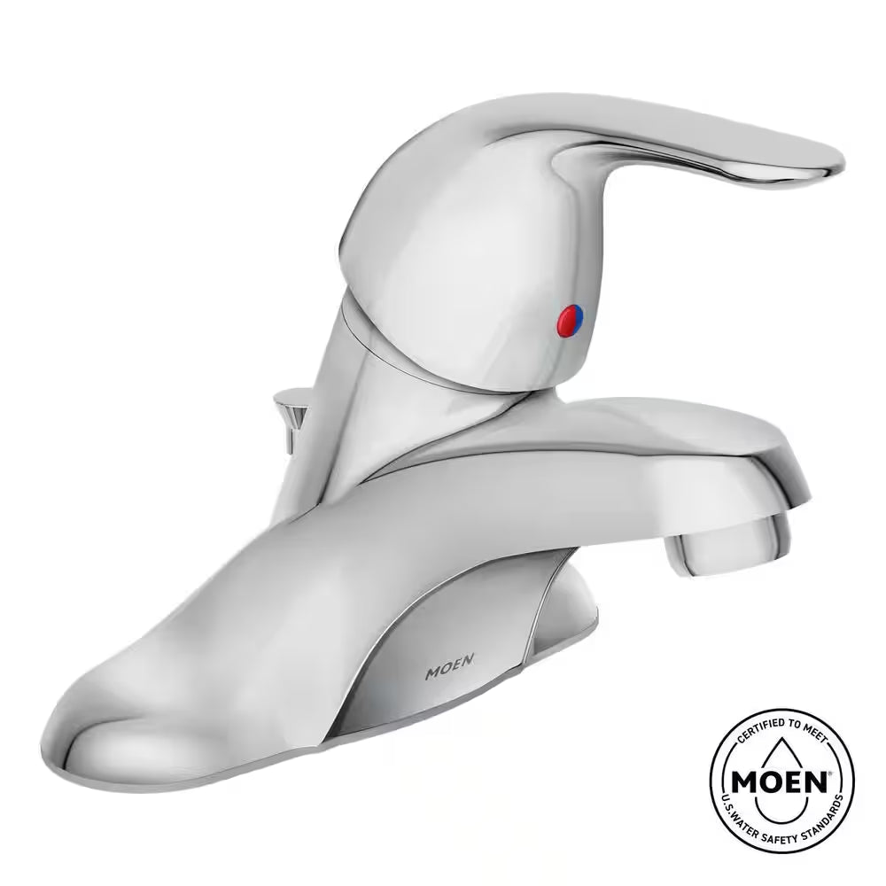 Adler 4 In. Centerset Single Handle Low-Arc Bathroom Faucet in Chrome