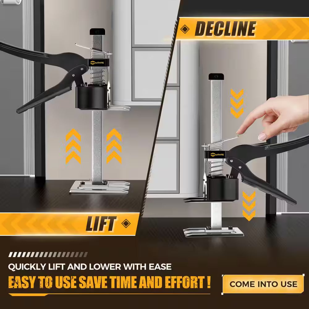 12 In. Lever Arm Lifter Drywall Panel Hoist for Wall Tile Locator, Lifting Device, Door Panel, Cabinet, Black (2-Pack)
