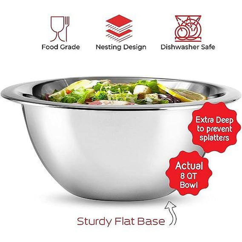 Nest plus 14-Piece Stainless Steel Kitchen Baking Mixing Bowl Set W/Measuring Cups