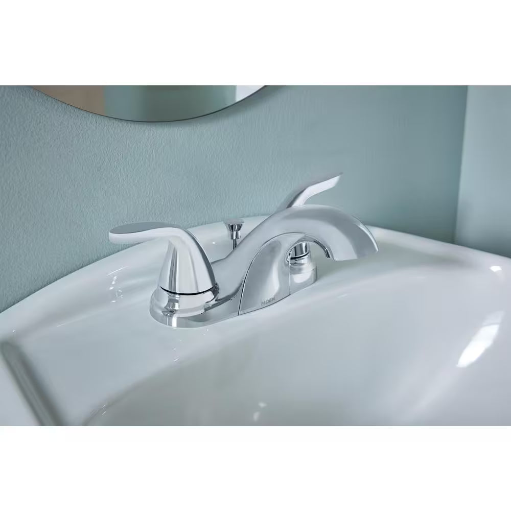 Adler 4 In. Centerset 2-Handle Low-Arc Bathroom Faucet in Chrome