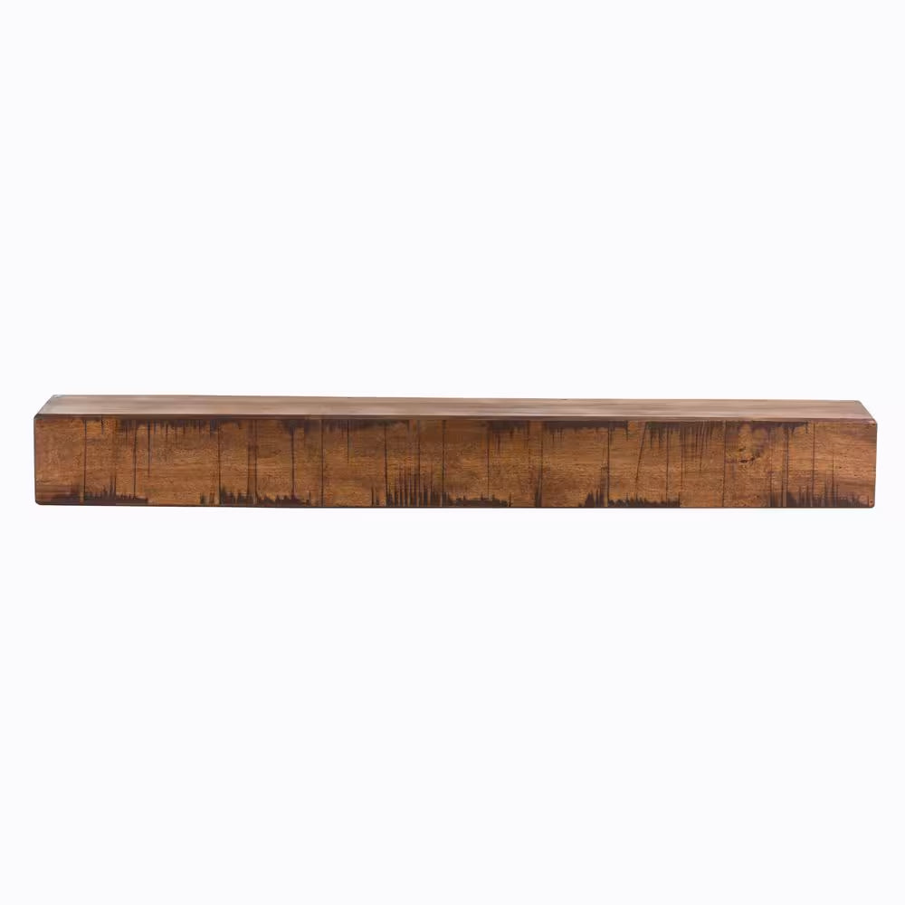 36 In. W X 5.5 In. H X 6.25 In. D Aged Oak Rustic Fireplace Cap-Shelf Mantel