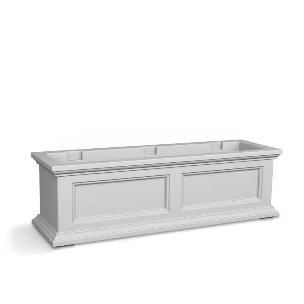 Fairfield 36 In. X 11 In. Self-Watering White Polyethylene Window Box