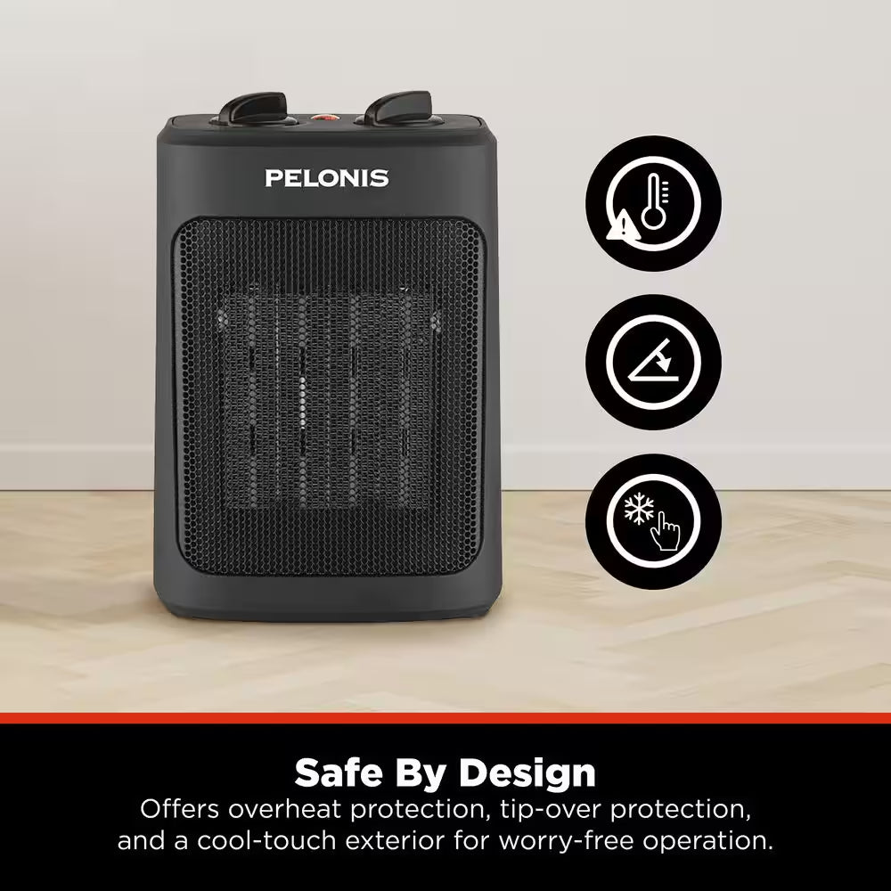 1500-Watt 9 In. Electric Personal Ceramic Space Heater with Thermostat