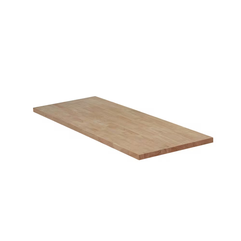 6 Ft. L X 25 In. D Unfinished Hevea Solid Wood Butcher Block Countertop with Standard Edge