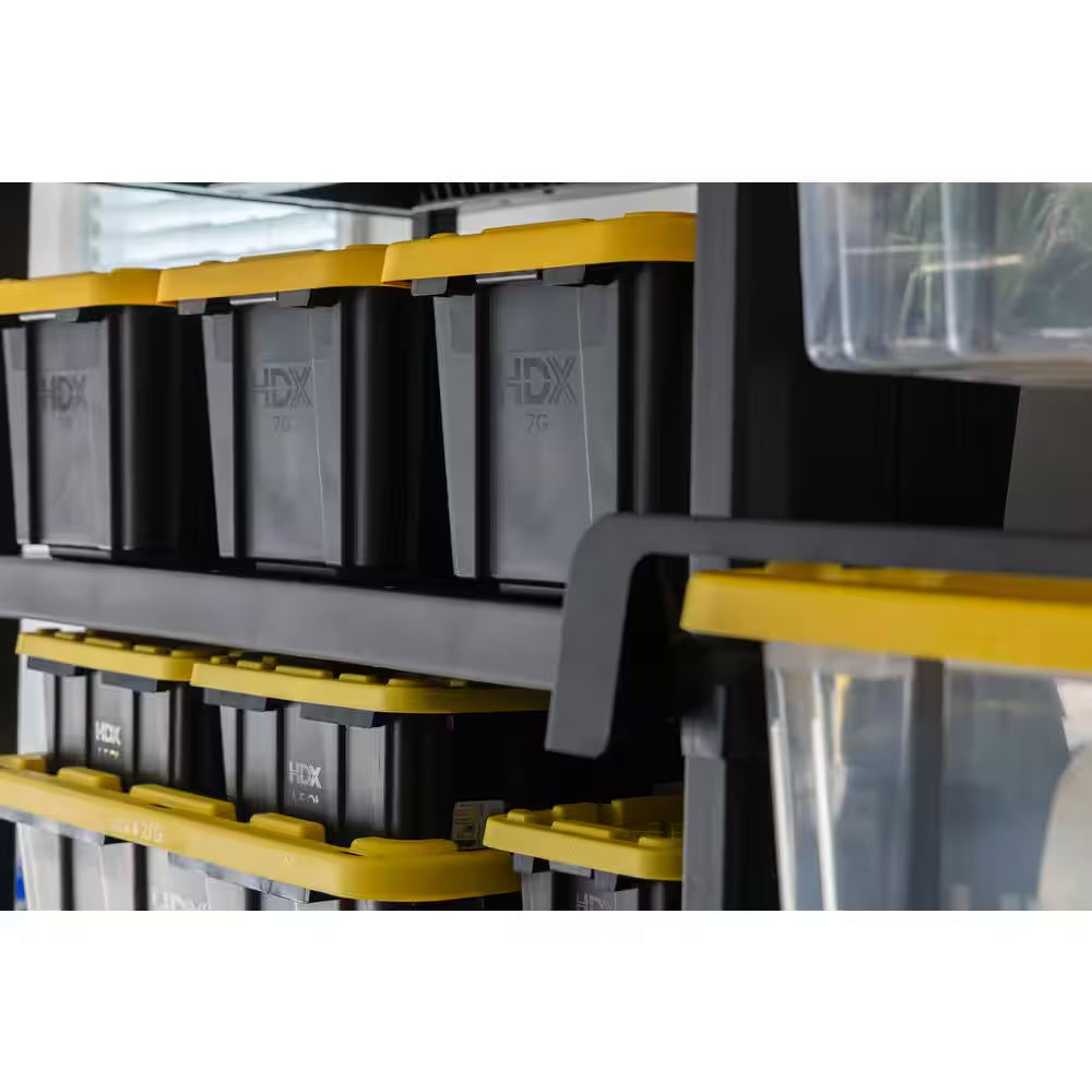 7 Gal. Tough Storage Tote in Black with Yellow Lid