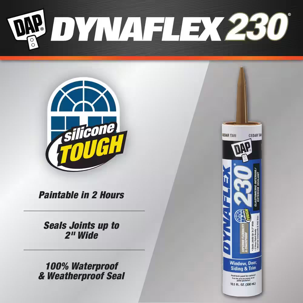 Dynaflex 230 10.1 Oz. Cedar Tan Premium Exterior/Interior Window, Door and Trim Sealant (12-Pack)