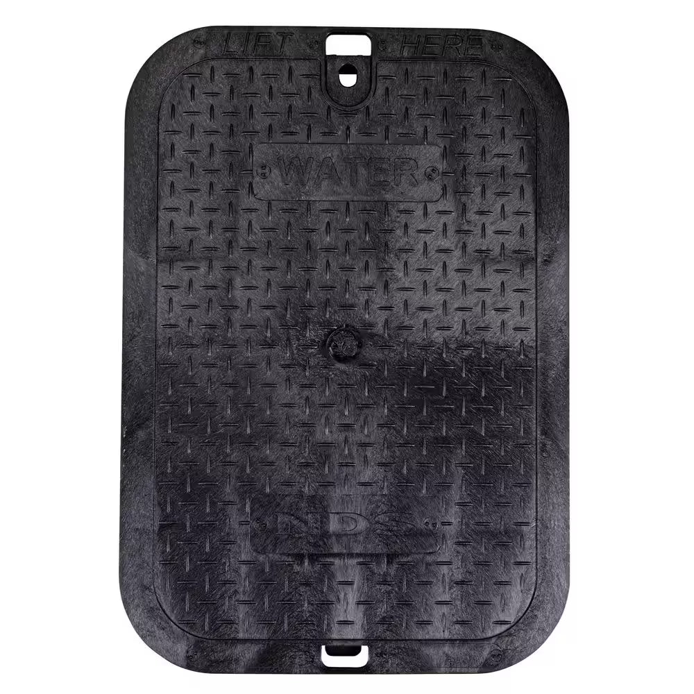14 In. X 19 In. Rectangular Standard Series Valve Box & Cover, 12 In. Height, Black Box, Black Recycled Water Cover
