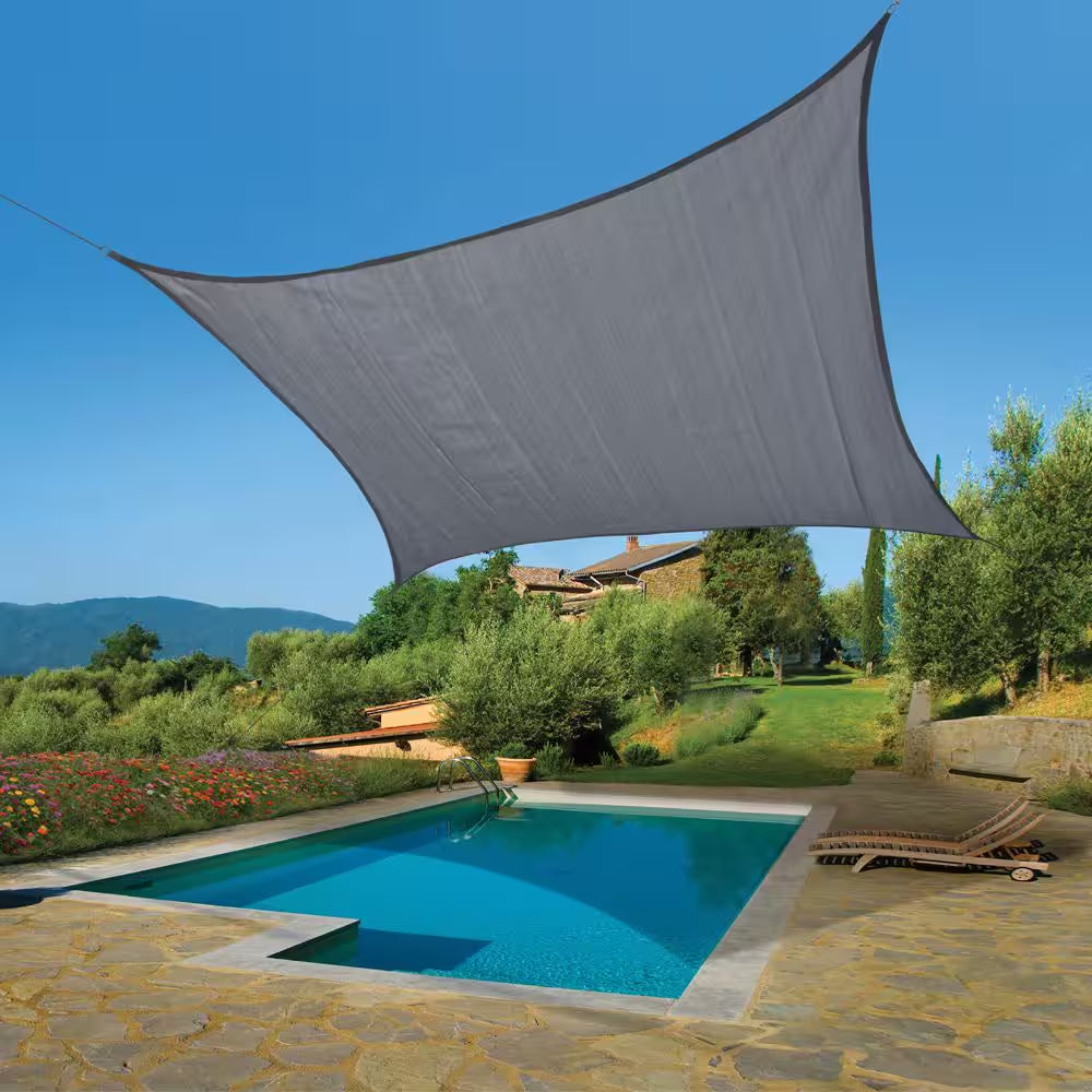 12 Ft. X 12 Ft. Stone Gray Square Shade Sail