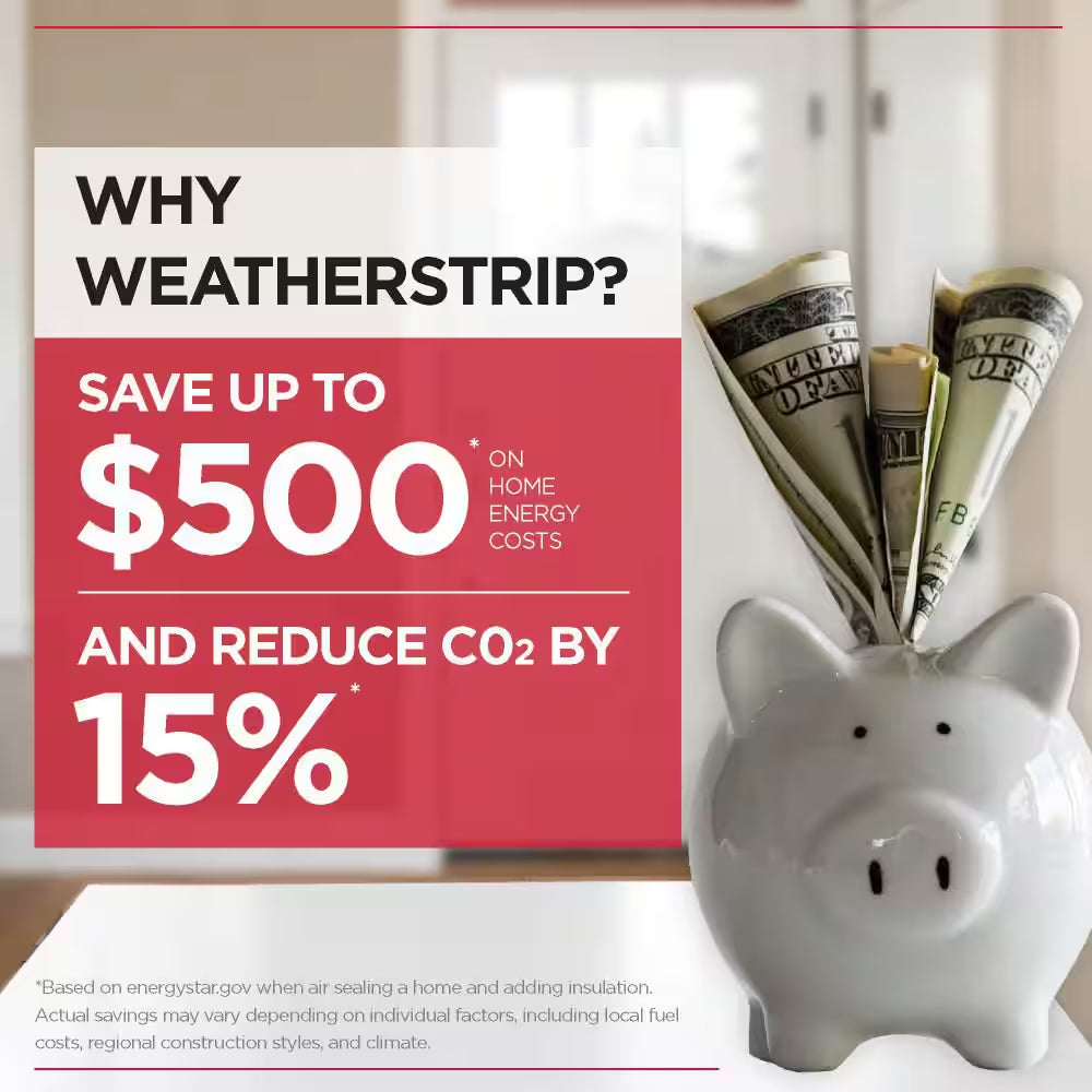 36 In. Brown Vinyl U-Shape Deny Slide-On under Door Seal