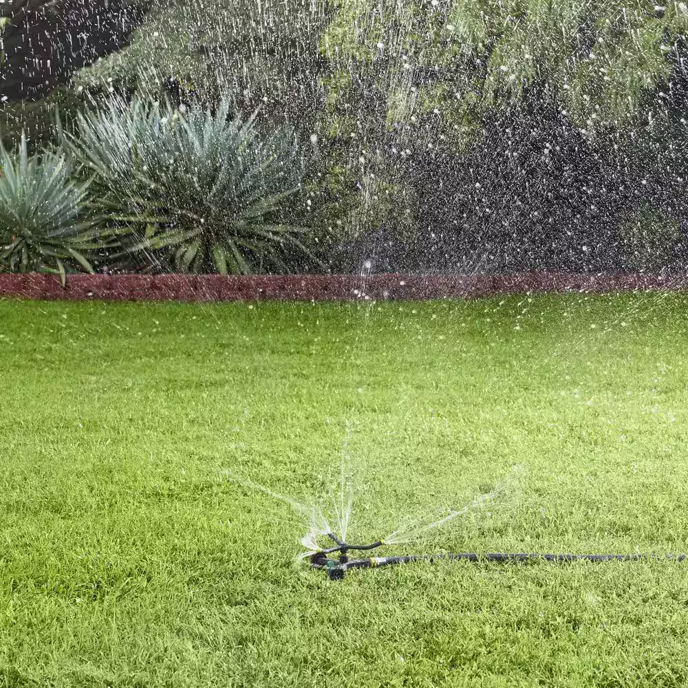 1,384 Sq. Ft. Metal 3-Arm Rotating Lawn and Garden Sprinkler