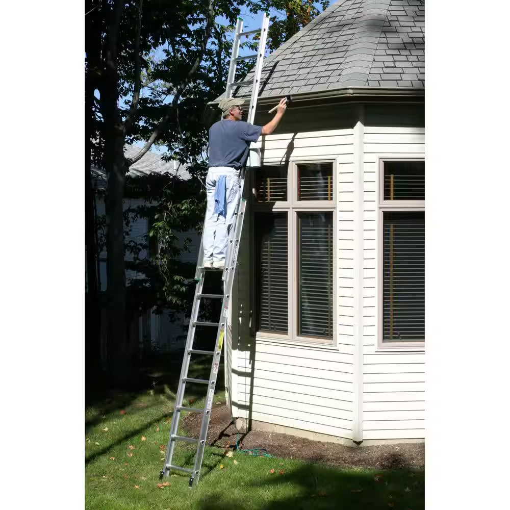 16 Ft. Aluminum Extension Ladder (15 Ft. Reach Height) with 225 Lb. Load Capacity Type II Duty Rating
