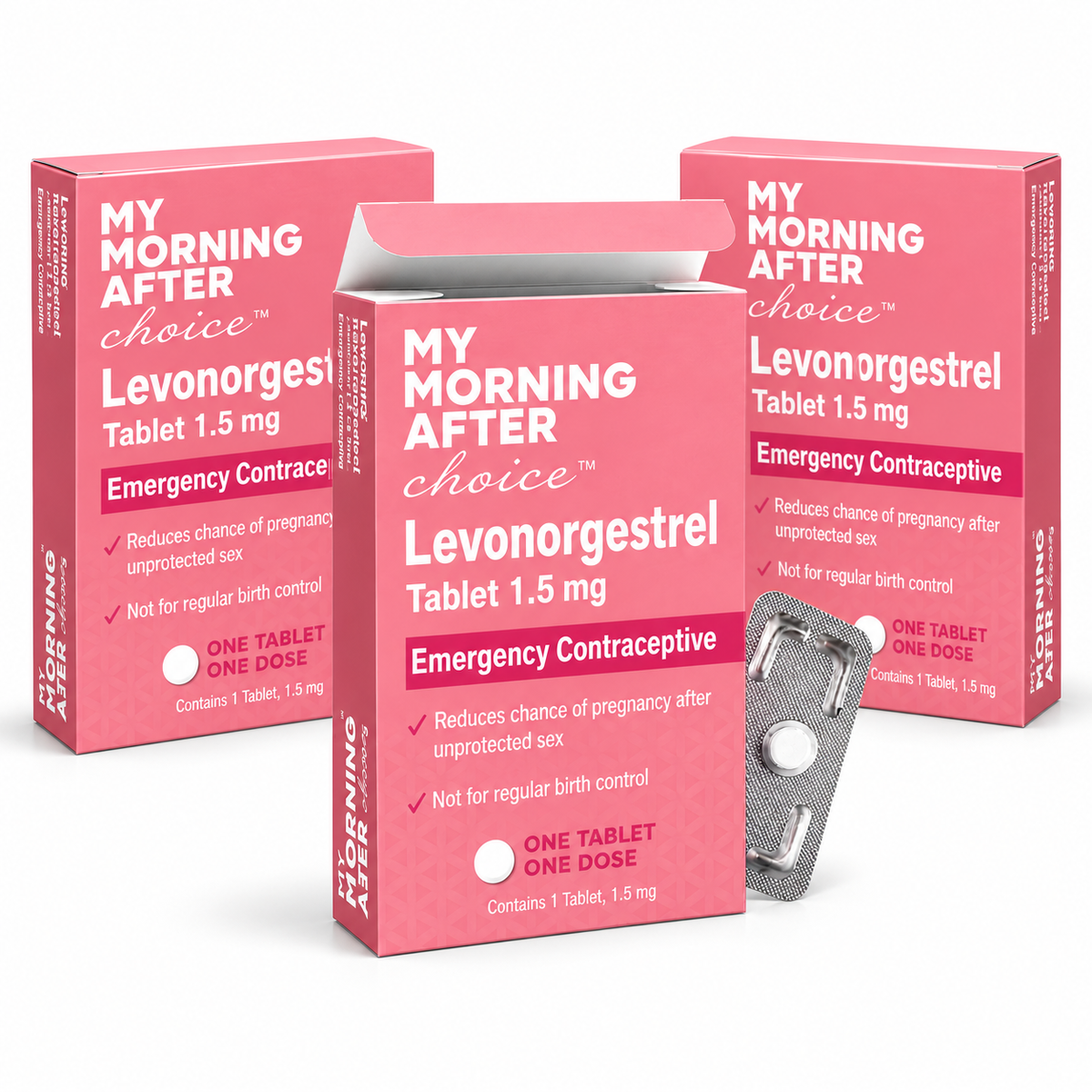 My Morning After Choice Levonorgestrel 1.5mg Emergency Contraception 3 Tablets