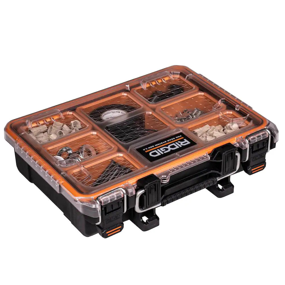 Pro Gear System Gen 2.0 Heavy Duty Impact Resistant Multi-Section Tool and Small Parts Organizer with Transparent Lid