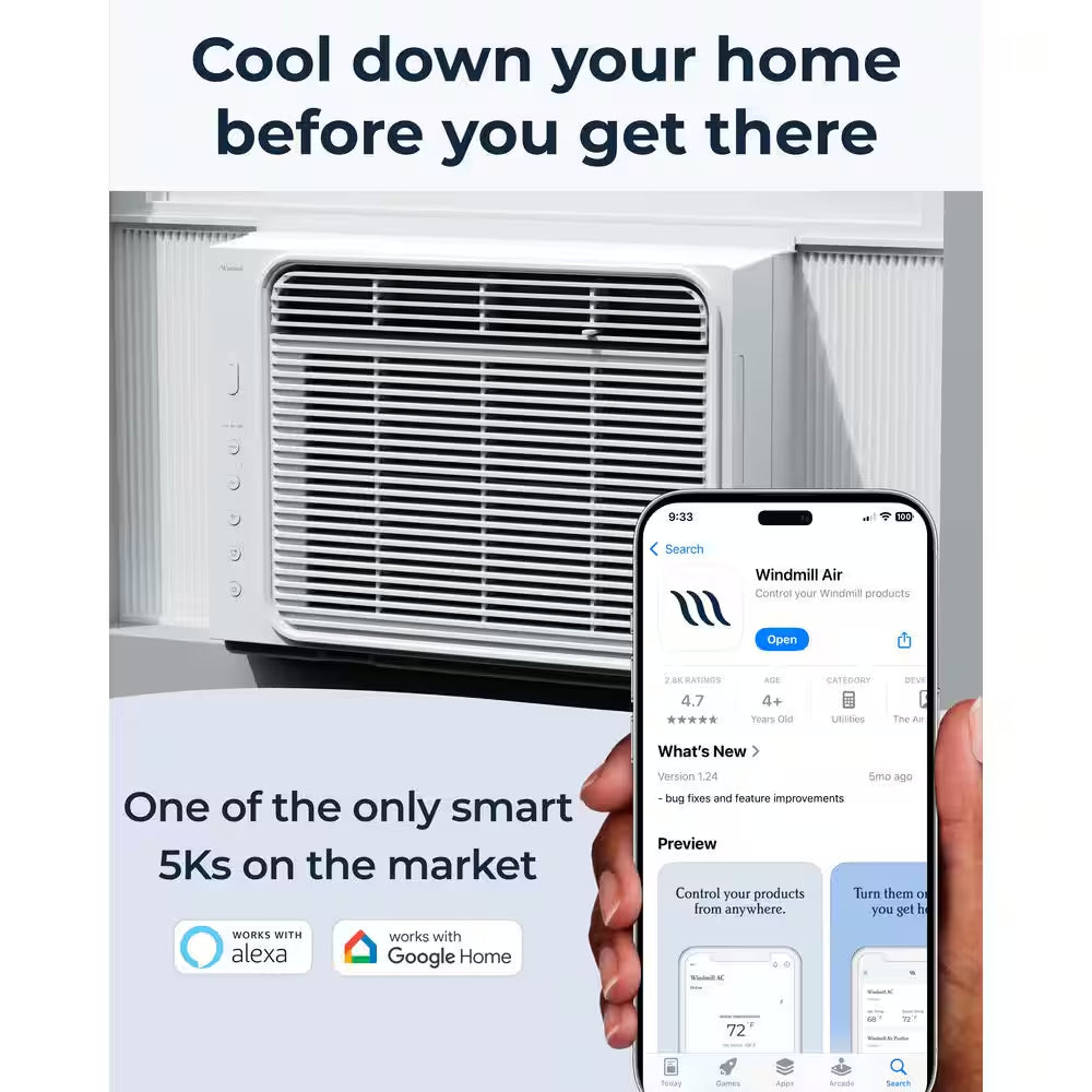 Lite Series 5,000 BTU 115-Volt Smart Window Air Conditioner, Wi-Fi/Remote, Easy Install, up to 150 Sq. Ft.