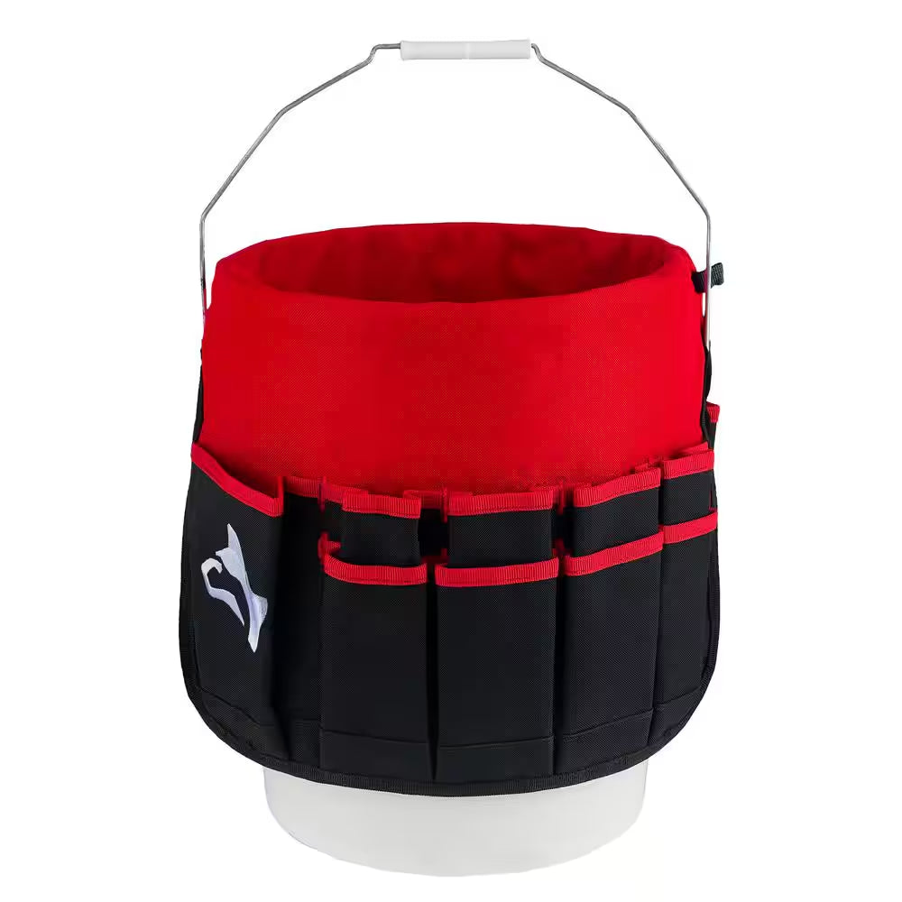 12 In. 30 Pocket Heavy Duty Bucket Jockey 5 Gallon In-Bucket Storage Tool Bag
