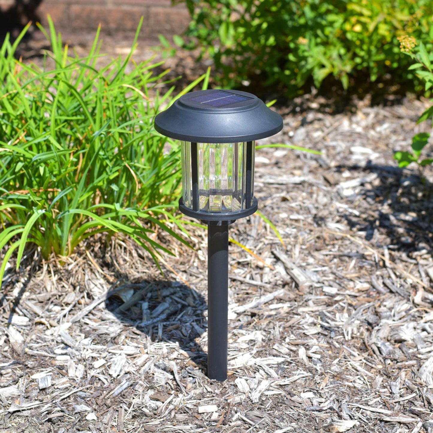 6 -Pack 10 -Lumens Matte Black Solar LED Outdoor Path Light Kit with Dusk-To-Dawn Sensor 3000-K