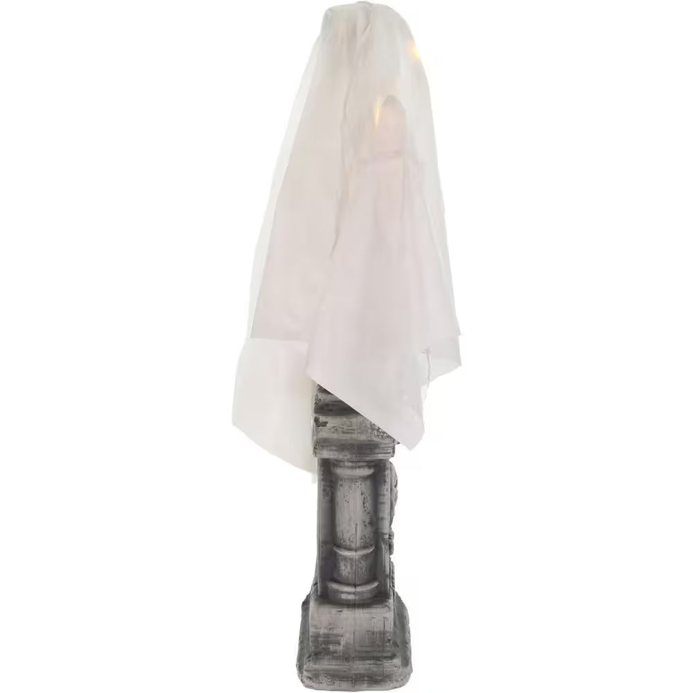 4 Ft. Touch-Activated Lightup Ghost with Tomb Halloween Prop