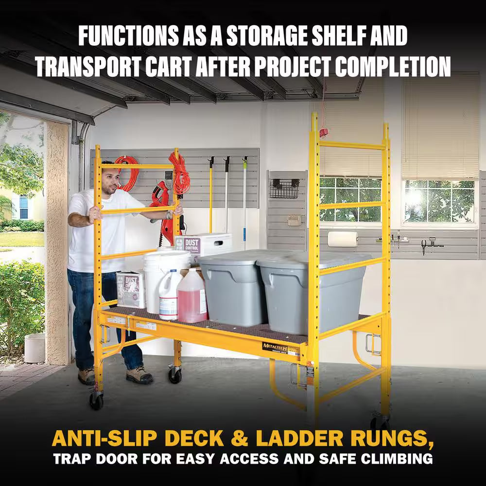 Safeclimb 6 Ft. Baker Scaffold with Platform and Included Trap Door, 1250 Lbs. Load Capacity