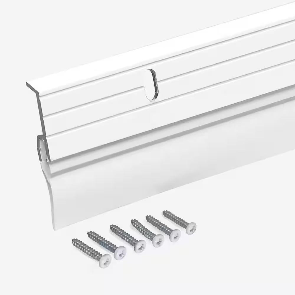 1-5/8-Inx36-In White Premium Aluminum and Vinyl Door Sweep Weatherstrip