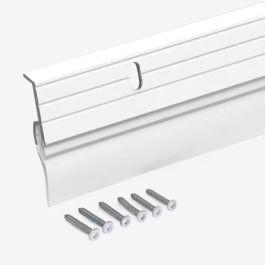 1-5/8-Inx36-In White Premium Aluminum and Vinyl Door Sweep Weatherstrip