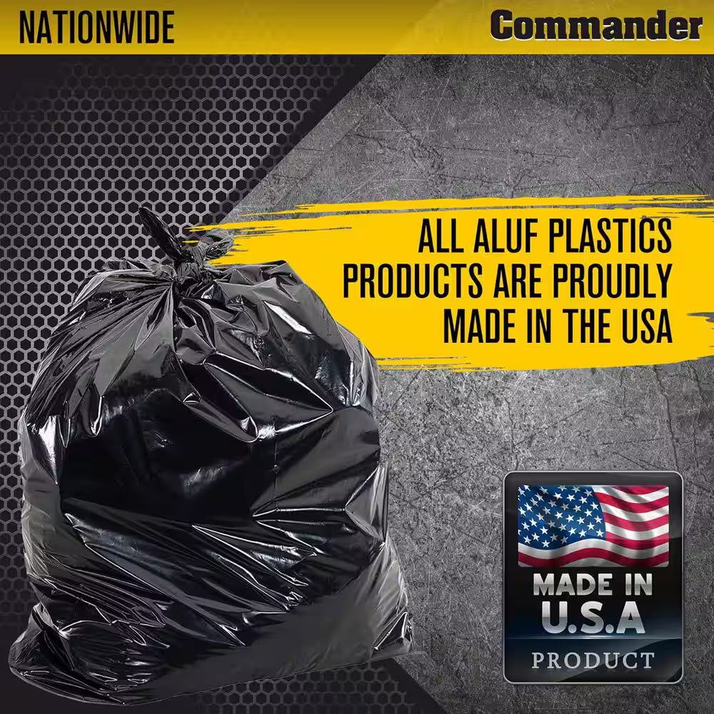 55 Gal. 2 MIL Heavy Duty Contractor Trash Bags with Flap Ties 36 In. X 56 In. with Flap, Pack of 20