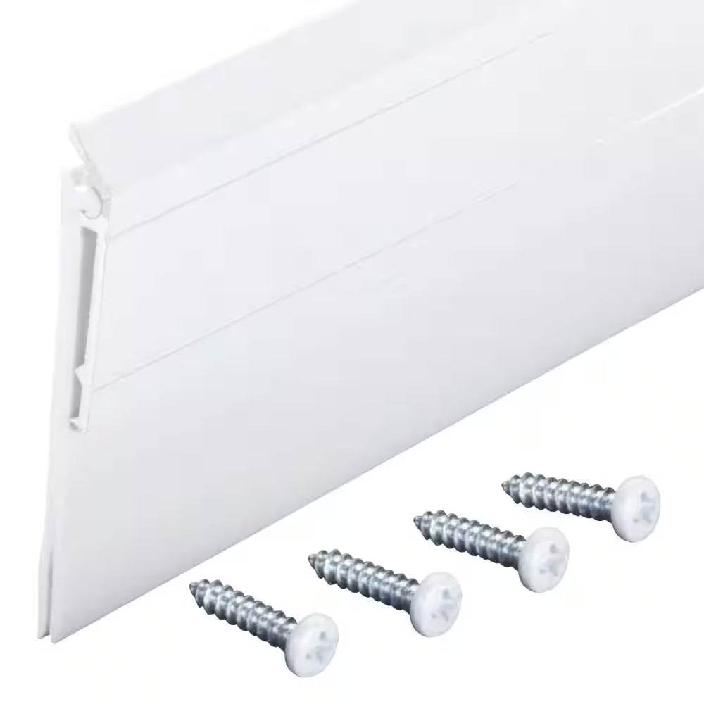Heavy Duty 2 In. X 3/4 In. Interior/Exterior White Aluminum and Vinyl Screw-On Door Sweep