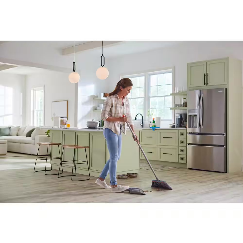 15 In. Angle Broom and Step-On Dustpan Set