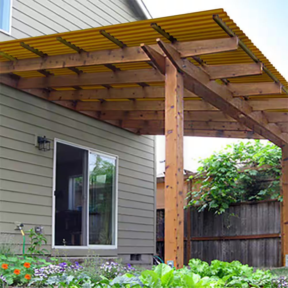 26 In. X 6 Ft. Corrugated Polycarbonate Roof Panel in Gold