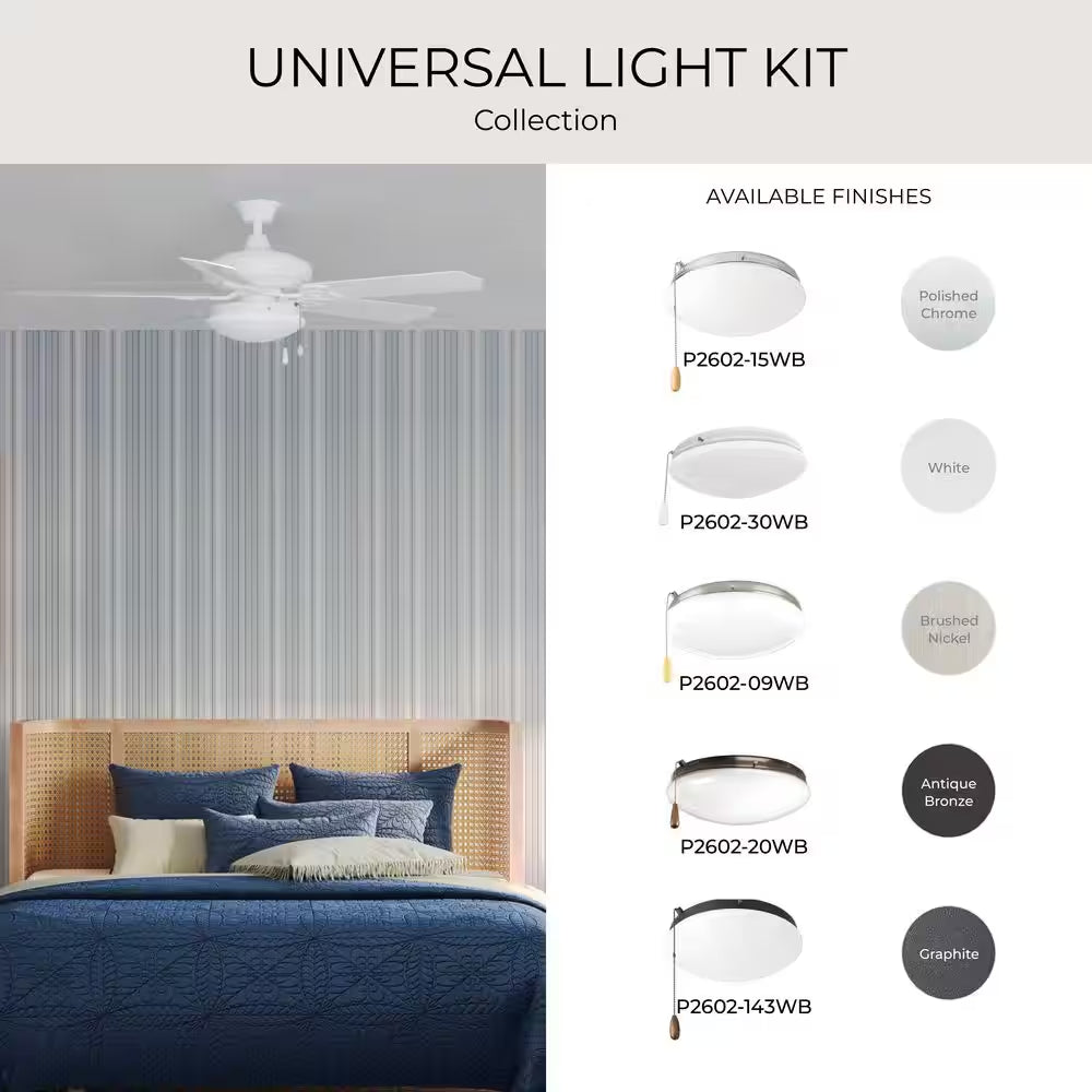Fan Light Kits Collection 2-Light White Ceiling Fan Light Kit