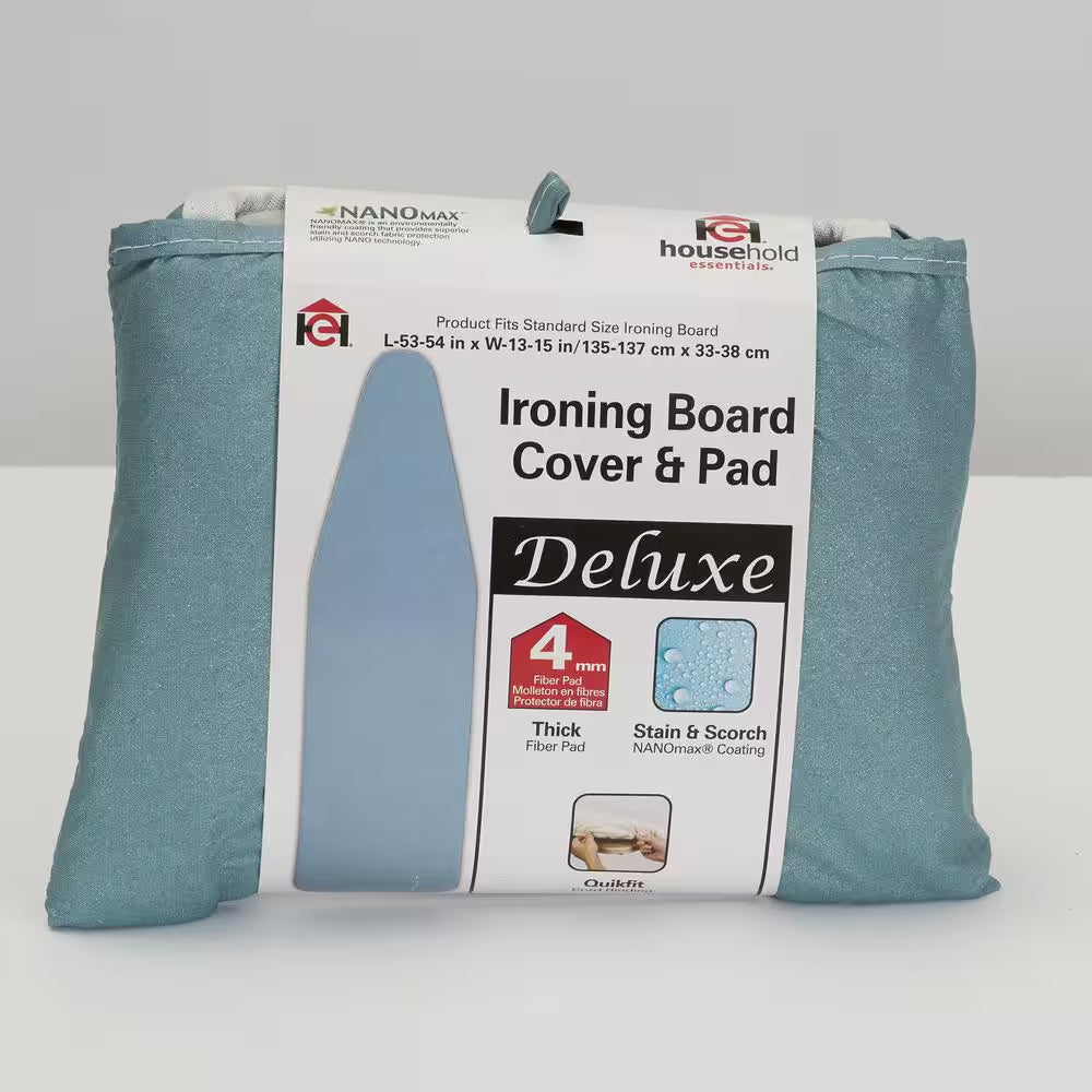 Ultra 100% Cotton Blue Silicone Coated Print Ironing Board Cover and Pad