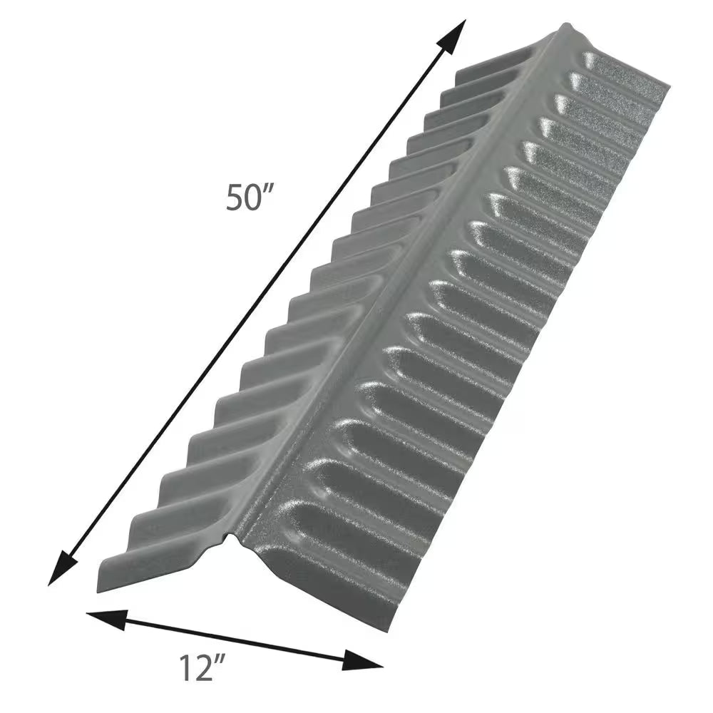 4 Ft. Polycarbonate Ridge Cap Flashing in Castle Gray