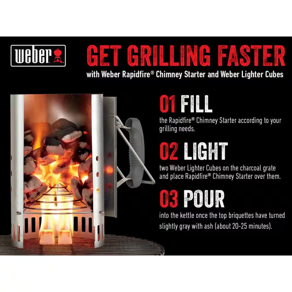 12.7 Inch Rapidfire Chimney Charcoal Starter for Use with Charcoal Grills