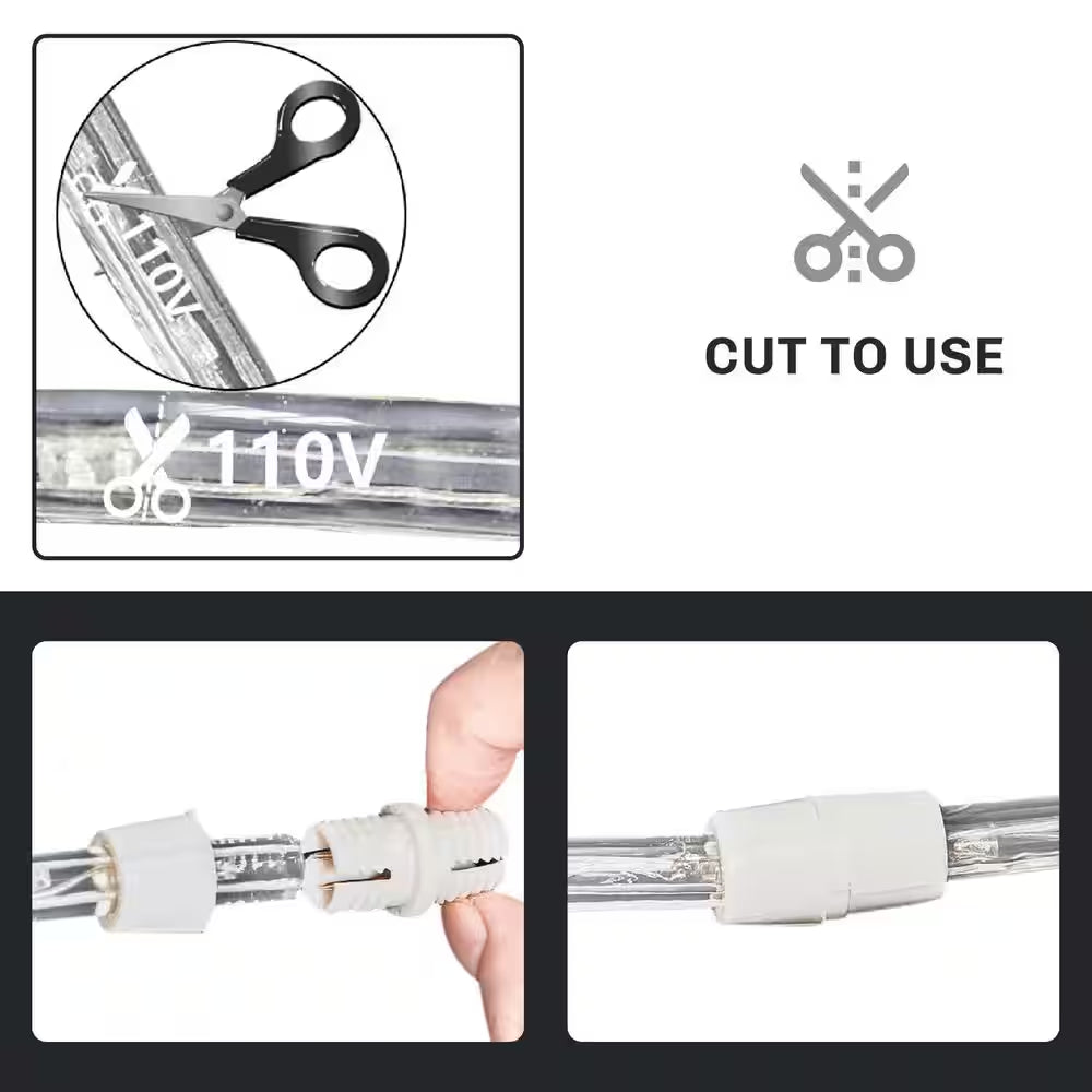 Outdoor 100 Ft. 110-Volt Plug-In Multi-Color Color Changing Light LED Color Changing Lights Rope Light