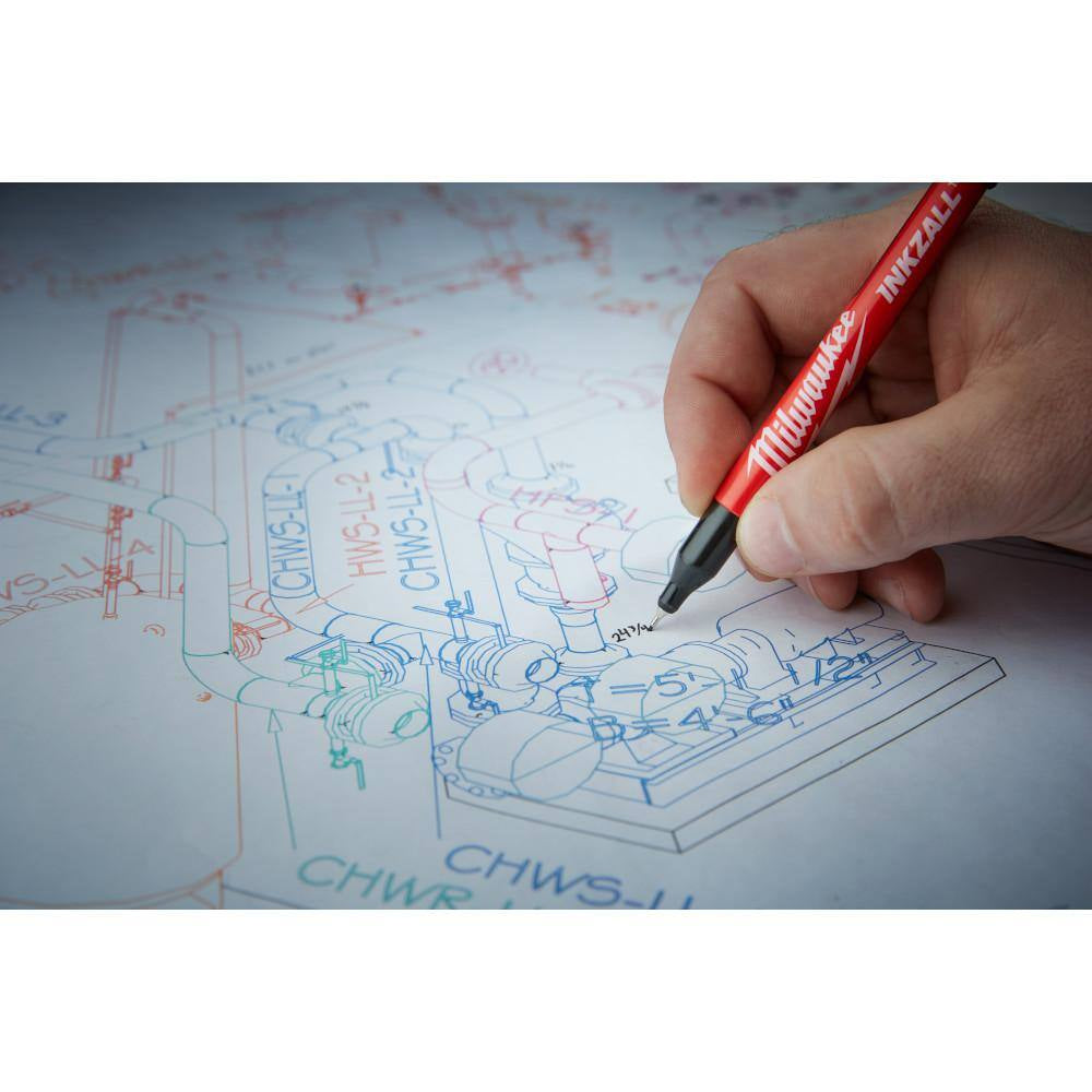 INKZALL Black Ultra Fine Point Pens (12-Pack)