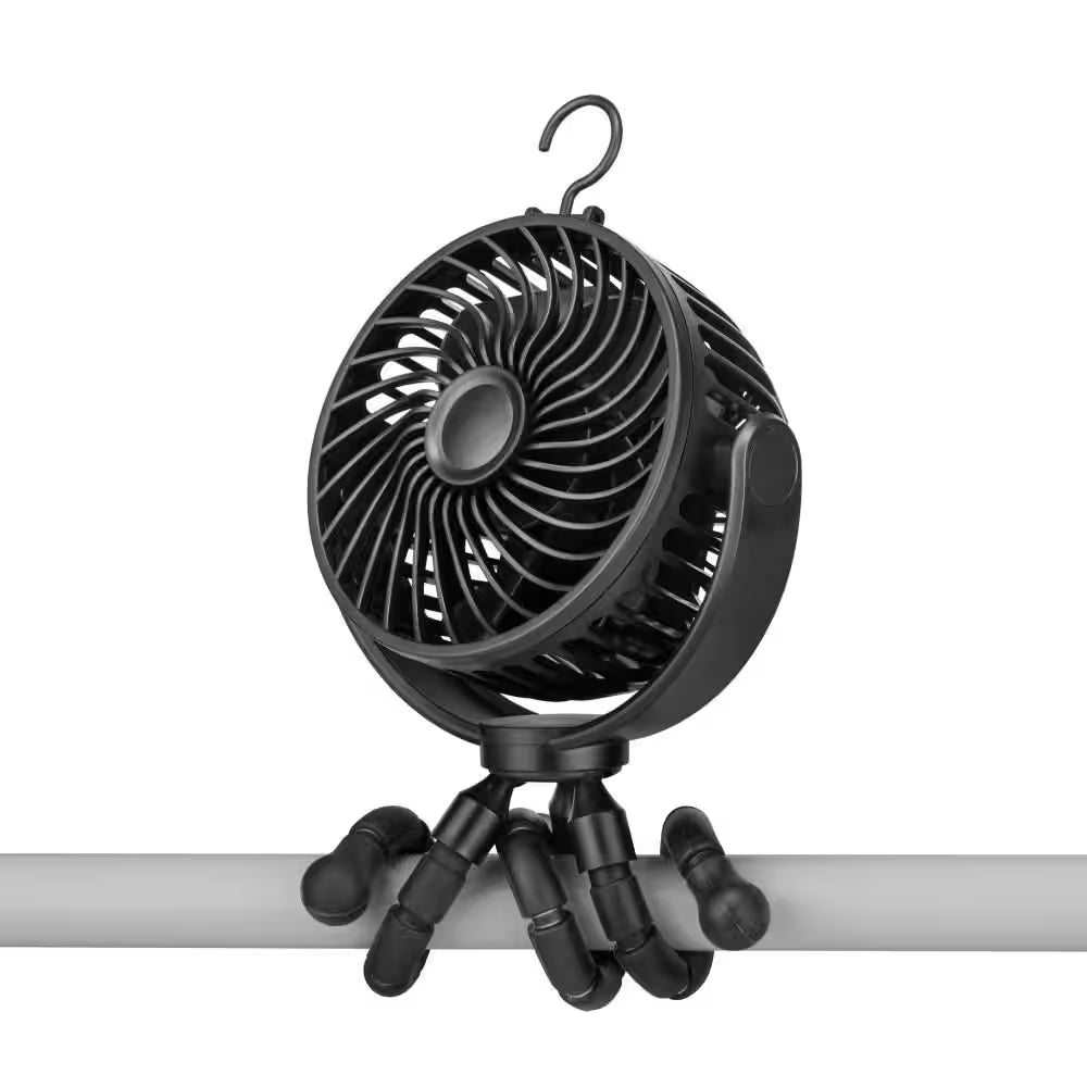 4 In. Personal Octopus Clip on Fan in Black