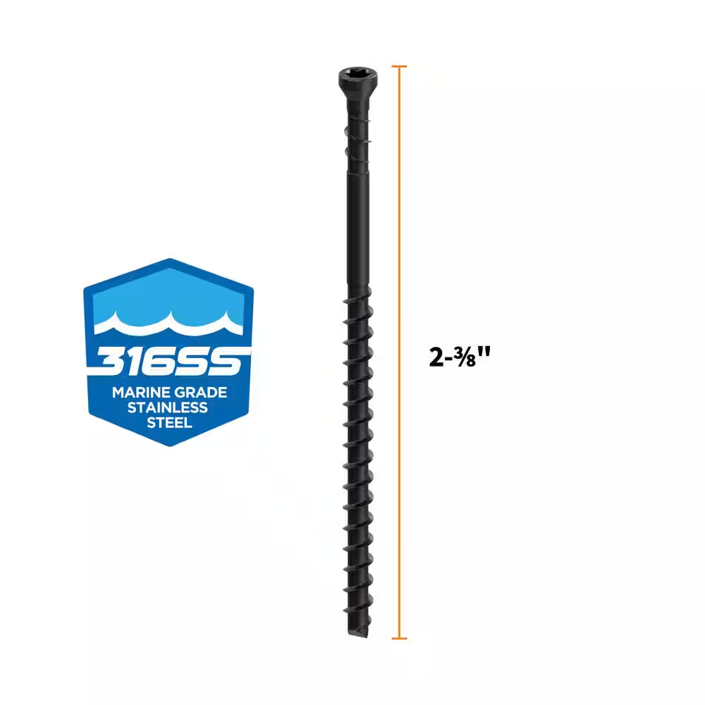 2-3/8 In. Stainless Steel Exterior Decking Screw - Edge Hidden Deck Fasteners (350-Count)