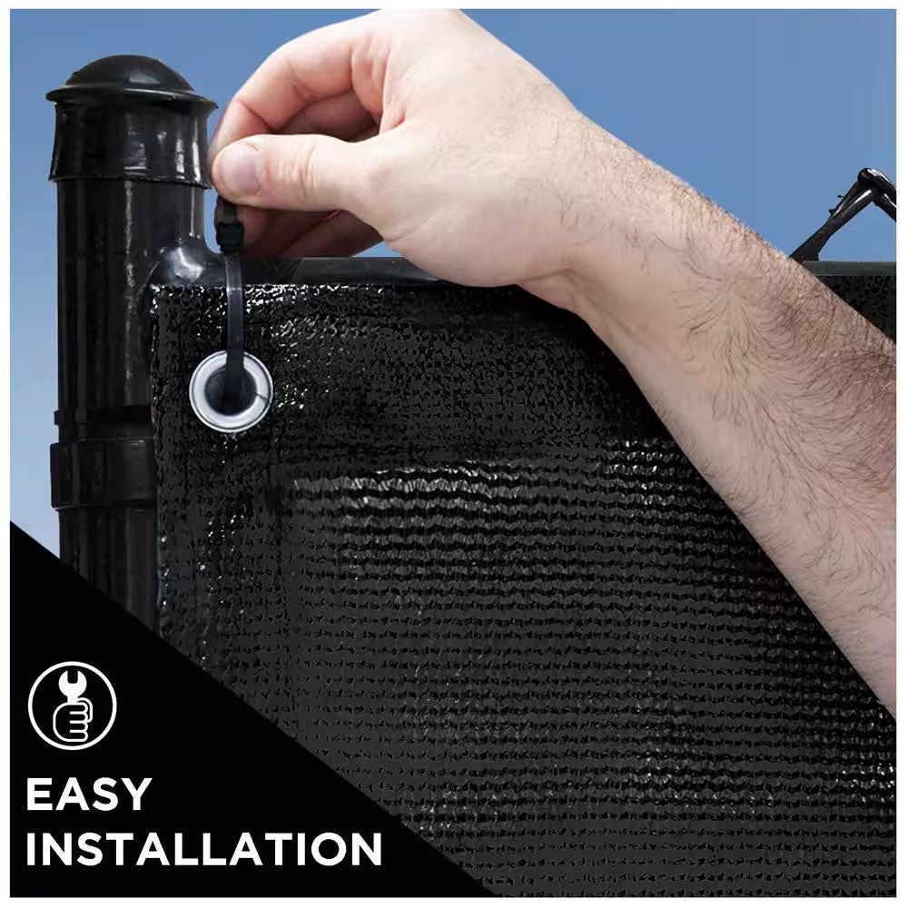 6 Ft. X 50 Ft. Black Privacy Fence Screen Netting Mesh with Reinforced Grommet for Chain Link Garden Fence