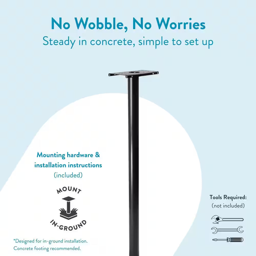 Pacifica In-Ground Steel Mailbox Post Black