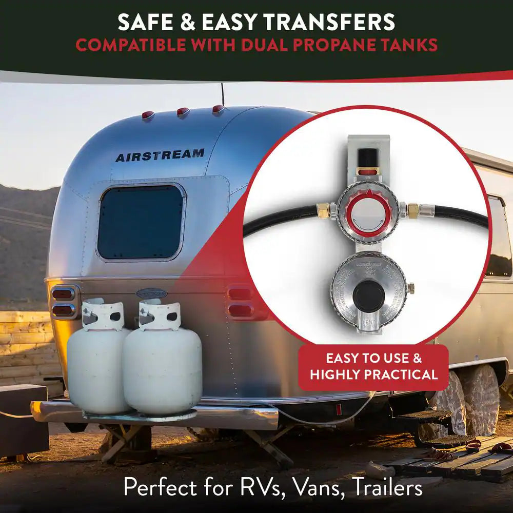 2-Stage Auto Changeover LP Propane Gas Regulator with Two 12 Inch Pigtails
