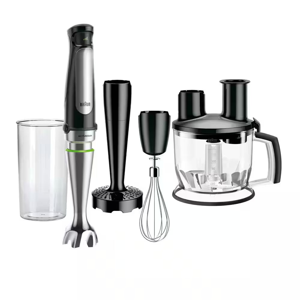 Multiquick 7 Smart-Speed Stainless Steel Immersion Blender with 500W of Power, Whisk